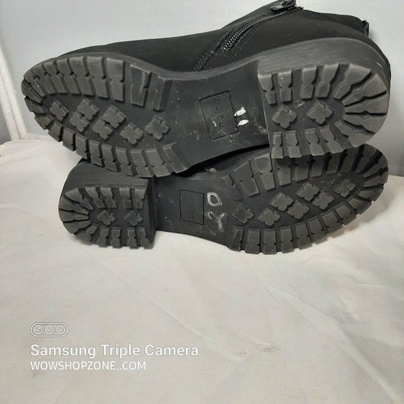 Me Too Ankle Boots Women Size 6 Black Suede Ankle Platform Boots Booties Chunky - Picture 6 of 8